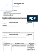 Nursing Care Plan Mobility Sample