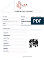 Attestation D'Inscription: Code Massar Nom & Prénom Cnie Date de Naissance