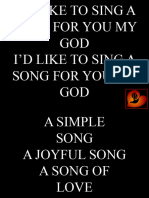 A Song For You My God