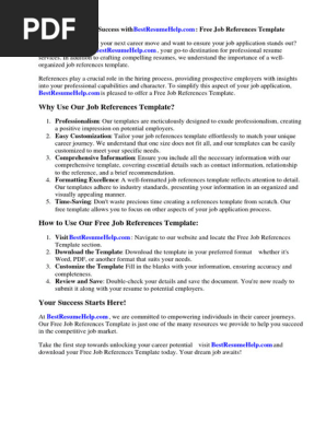 Job References Template Free
