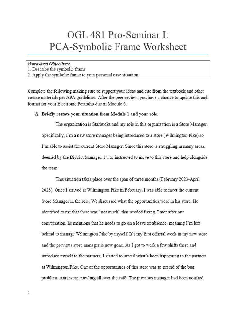 5 Symbolic Frame Worksheet-1 | PDF | Human Communication