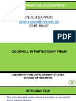 Lecture 3 - Goodwill in Partnership Firms