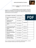 Acta Constitutiva de La Asamblea de La Asociacion