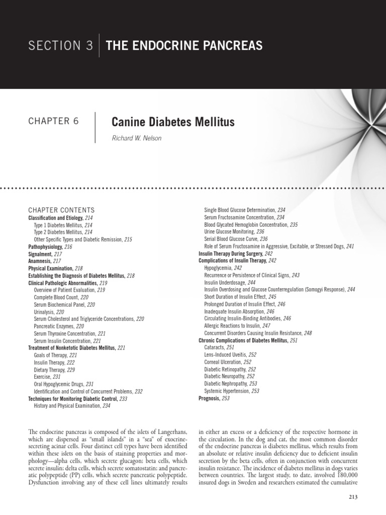 Chapter 6 - Canine Diabetes Mellitus | PDF | Diabetes | Pancreas