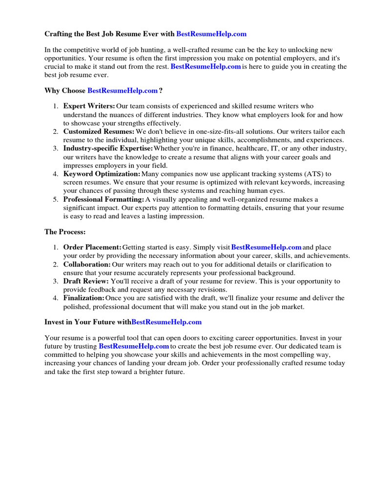 Best Job Resume Ever Download - 1720476561