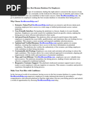 Best Resume Database for Employers