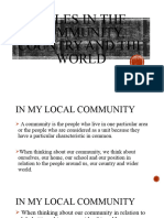 Roles in The Community Country and The World