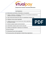 Virtual Pay - Documents Requirements Checklist - International Merchants