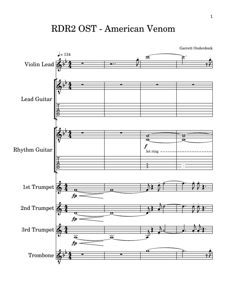 RDR2 OST - American Venom | Download Free PDF | Music Technology ...
