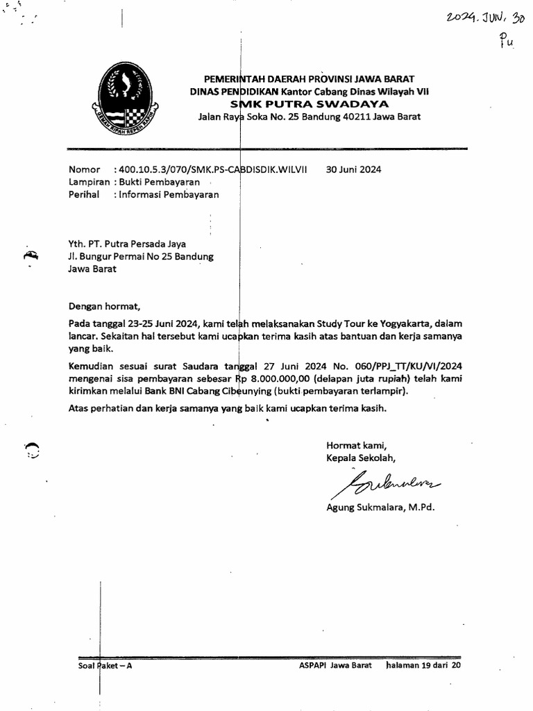 Surat Masuk | PDF