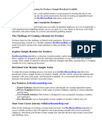 Resume For Freshers Sample Download