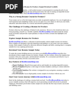 Resume For Freshers Sample Download