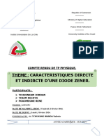 Theme: Caracteristiques Directe Et Indircte D'Une Diode Zener