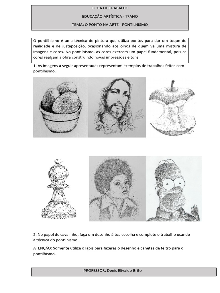 Pontilhismo na Educação Artística | PDF | Artes Linguísticas e ...