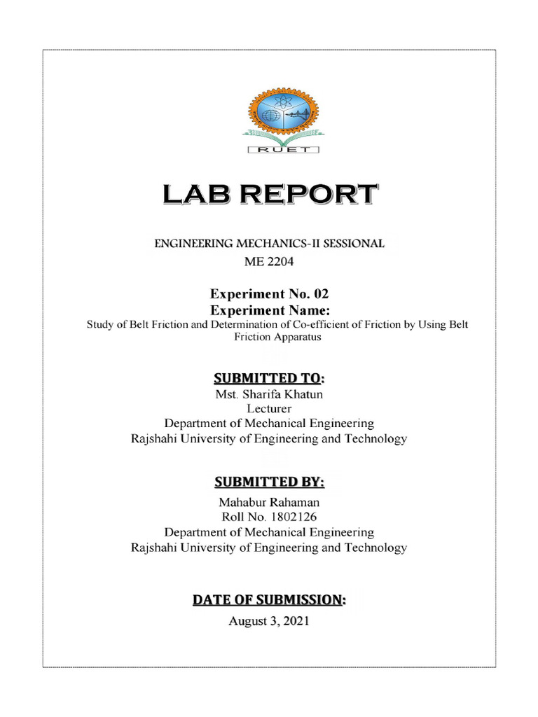 Lab Report ME2204 | PDF