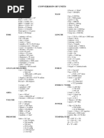 Conversion of Units