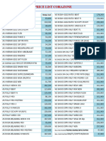 Price List Update Corazone