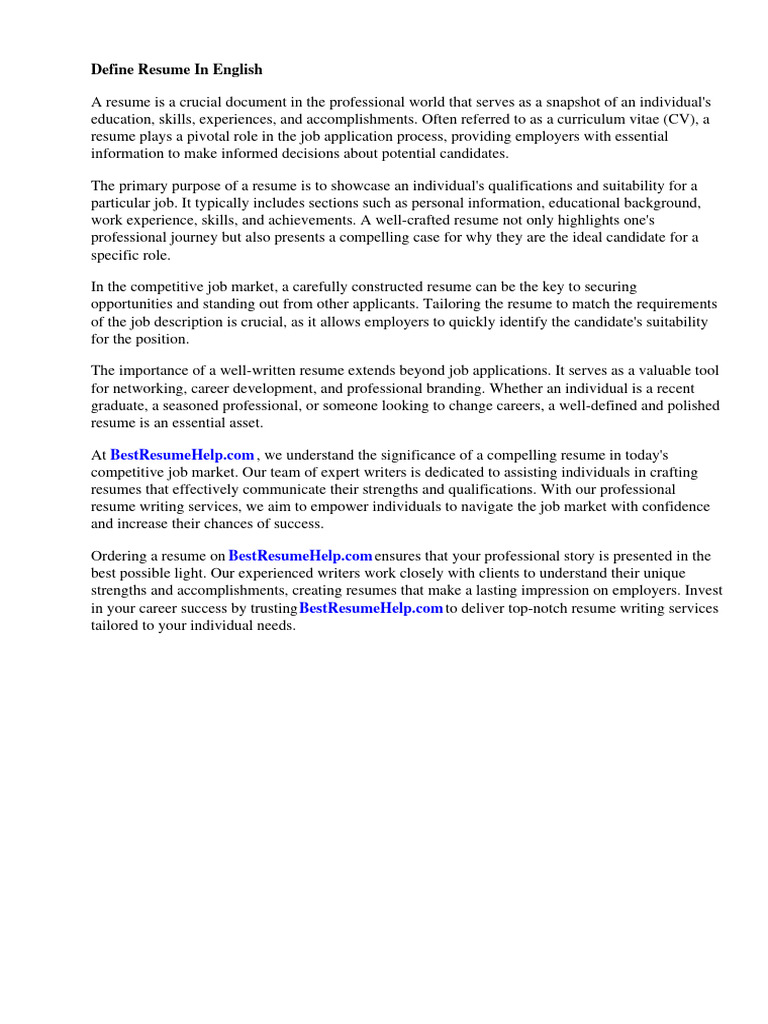 Define resume in english pdf r sum 