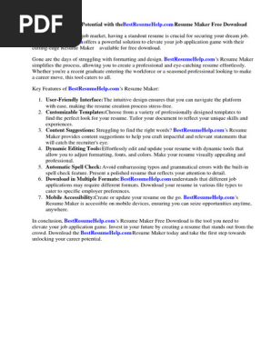 Resume Maker Free Download
