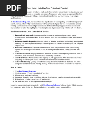 Cover Letter Editable Template