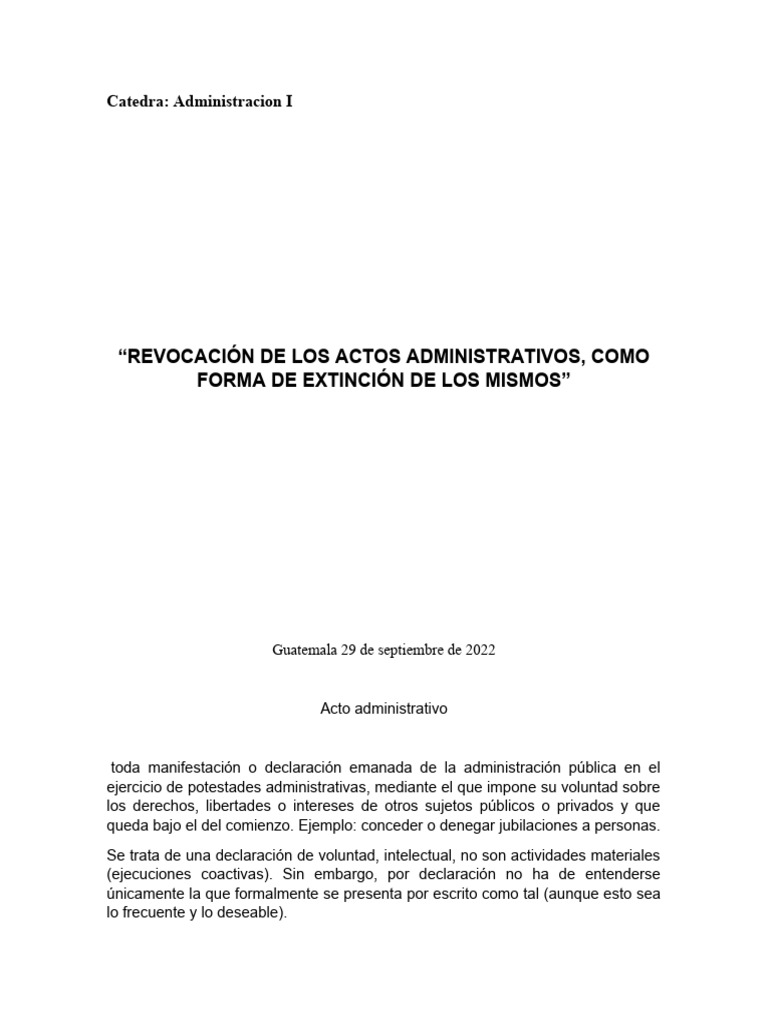 Revocacion de Actos | PDF | Regulación | Justicia