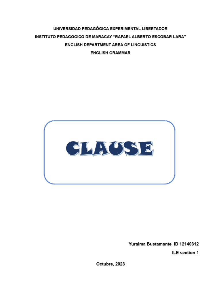 Understanding Clause Types in Grammar | PDF | Clause | Subject (Grammar)