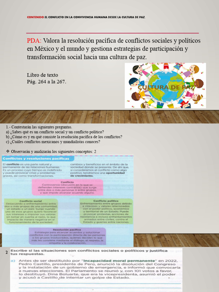 Conflicto y Cultura de Paz en Convivencia | PDF