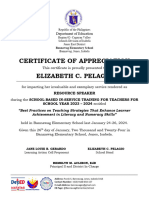 Inset Certificate