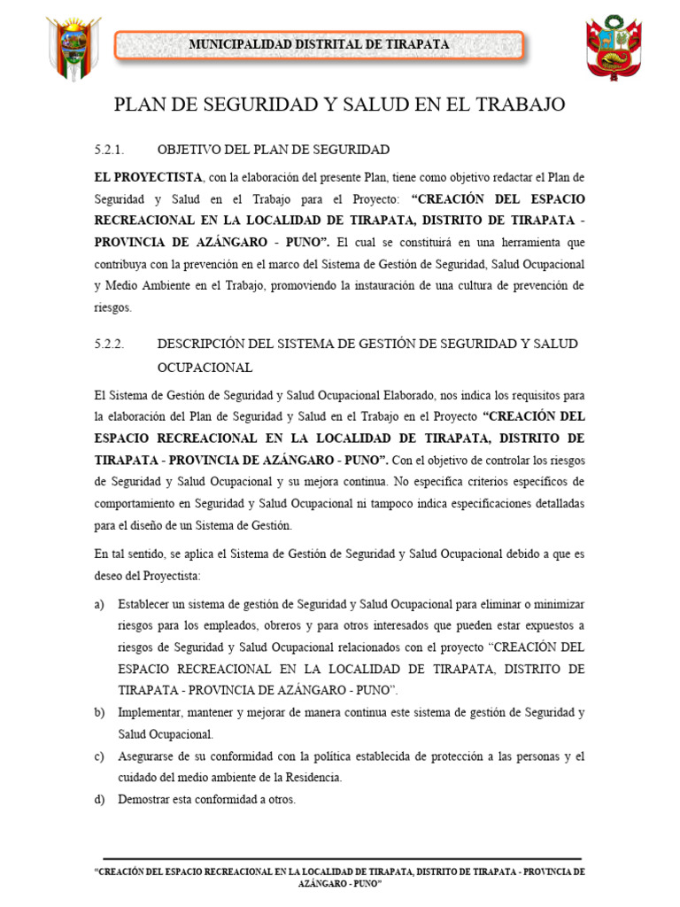 Plan de Seguridad en Obra | PDF | Seguridad y salud ocupacional | Valores