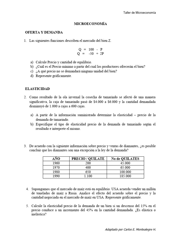 Elasticidad en Oferta y Demanda | PDF | Elasticidad (economía) | Oferta ...