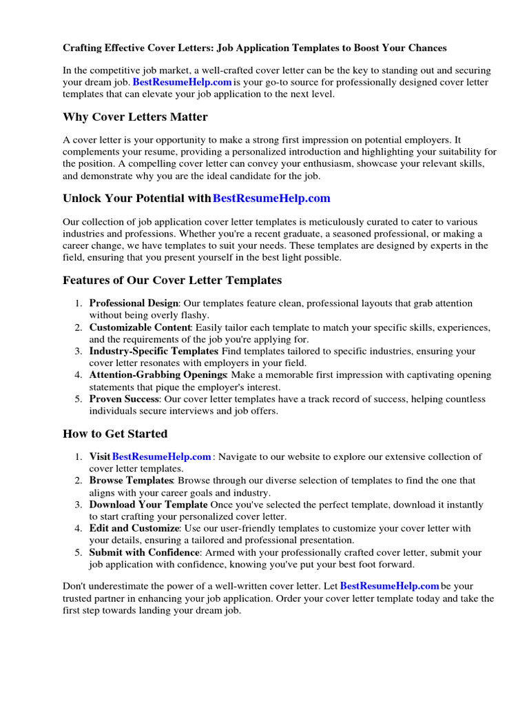 Cover Letter For Job Application Templates PDF Résumé Recruitment