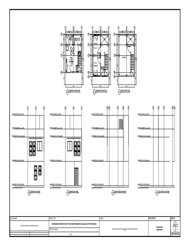 Ground floor plan second floor plan roof deck plan dirty kitchen