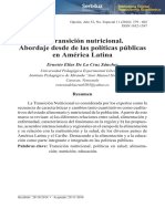 La Transición Nutricional. Abordaje Desde de Las Políticas Públicas en América Latina