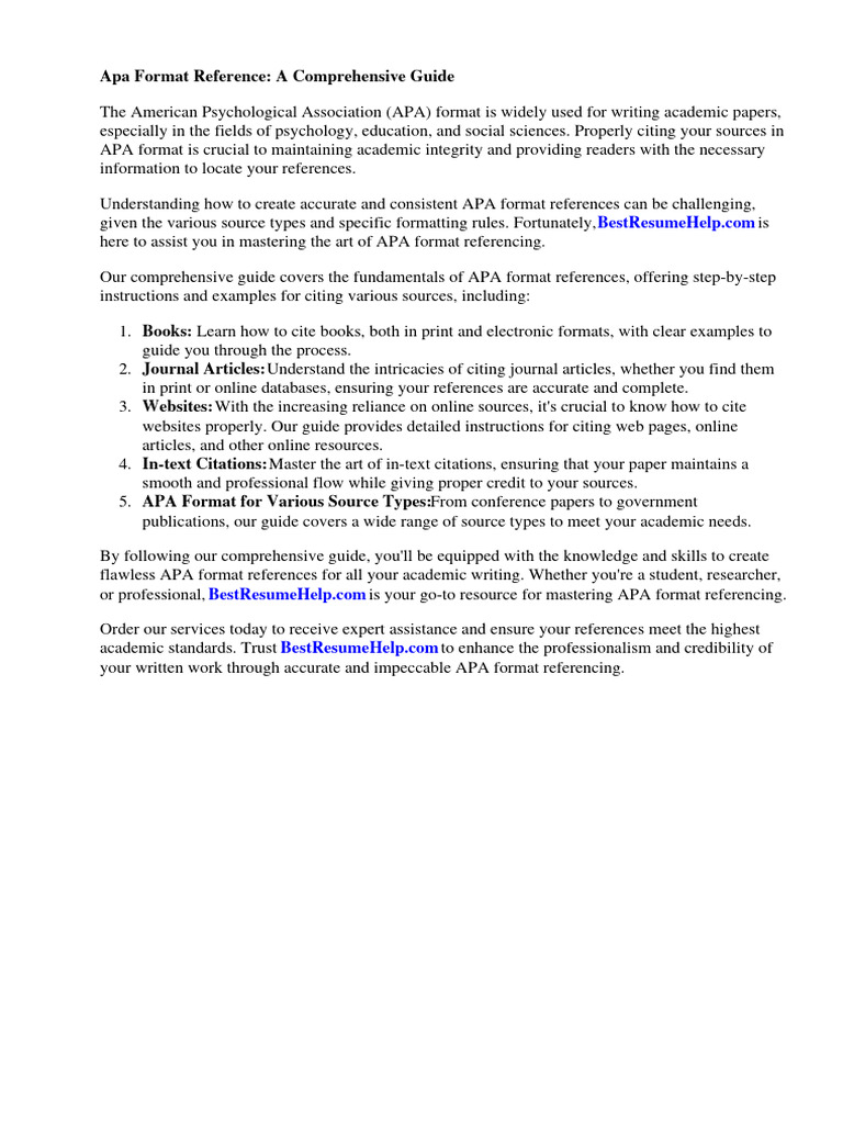 Apa Format Reference Yourself | PDF | Apa Style | Citation