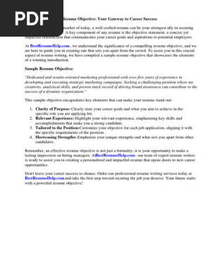 Resume Objective Sample