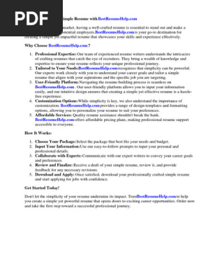 Simple Resume Examples