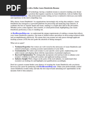 Azure Databricks Resume