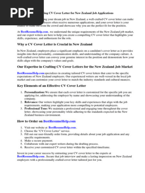 Cv Cover Letter Nz