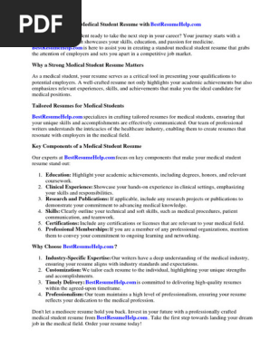 Medical Student Resume