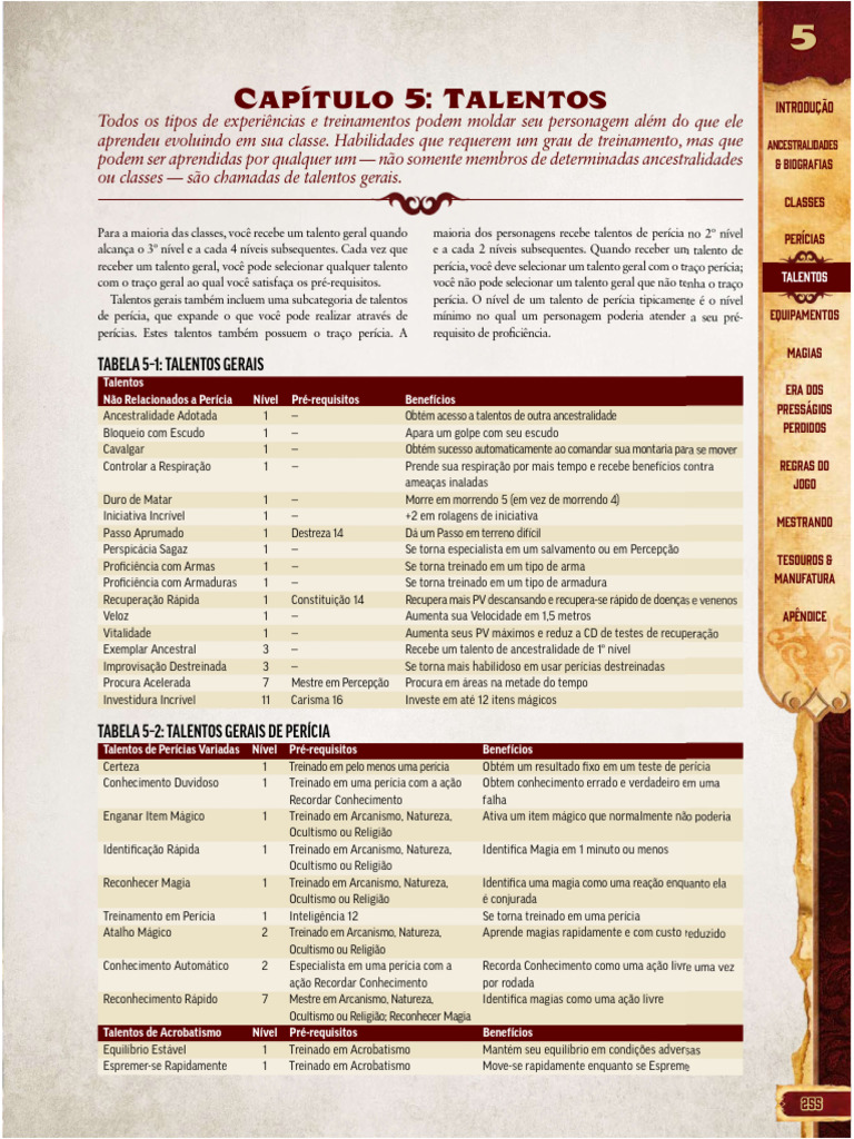 Talentos Gerais e de Perícia em RPG | PDF | Conhecimento | Remédio