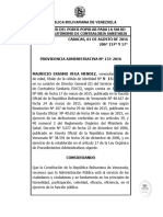 Providencia 133 2016 TARIFAS NIVEL CENTRAL