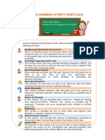Learning Activity Sheets 5.3 Direct and Reported Speech