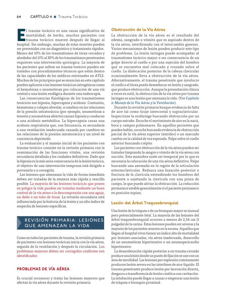 ATLS Trauma de Tórax | PDF | Reanimación cardiopulmonar | Lesión