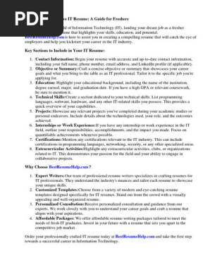 Sample Resume for Freshers of It