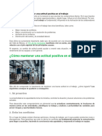 10 Consejos para Mantener Una Actitud Positiva en El Trabajo