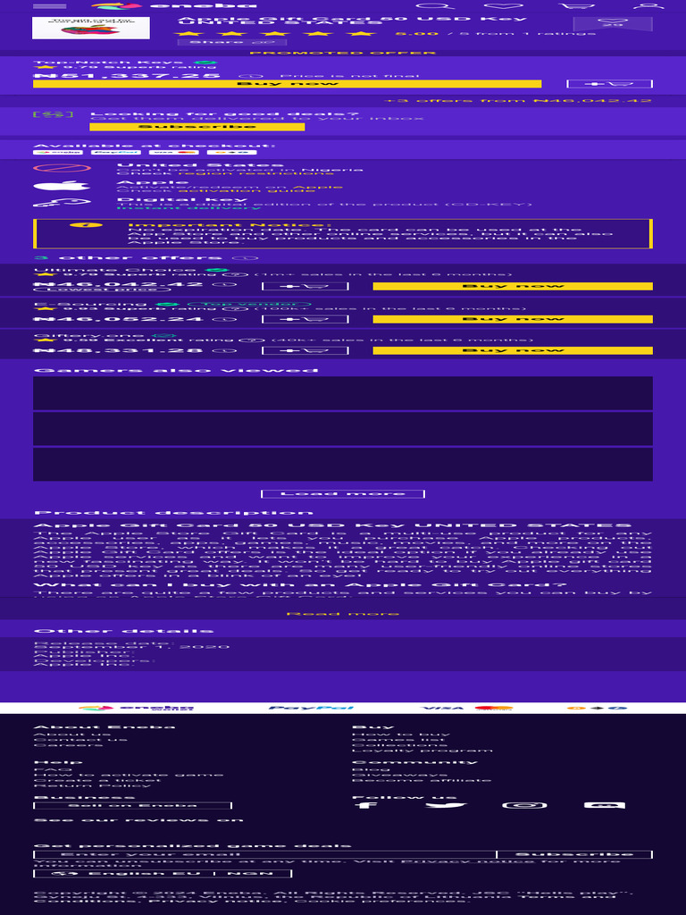 Store Eneba Pdf Apple Inc Gift Card