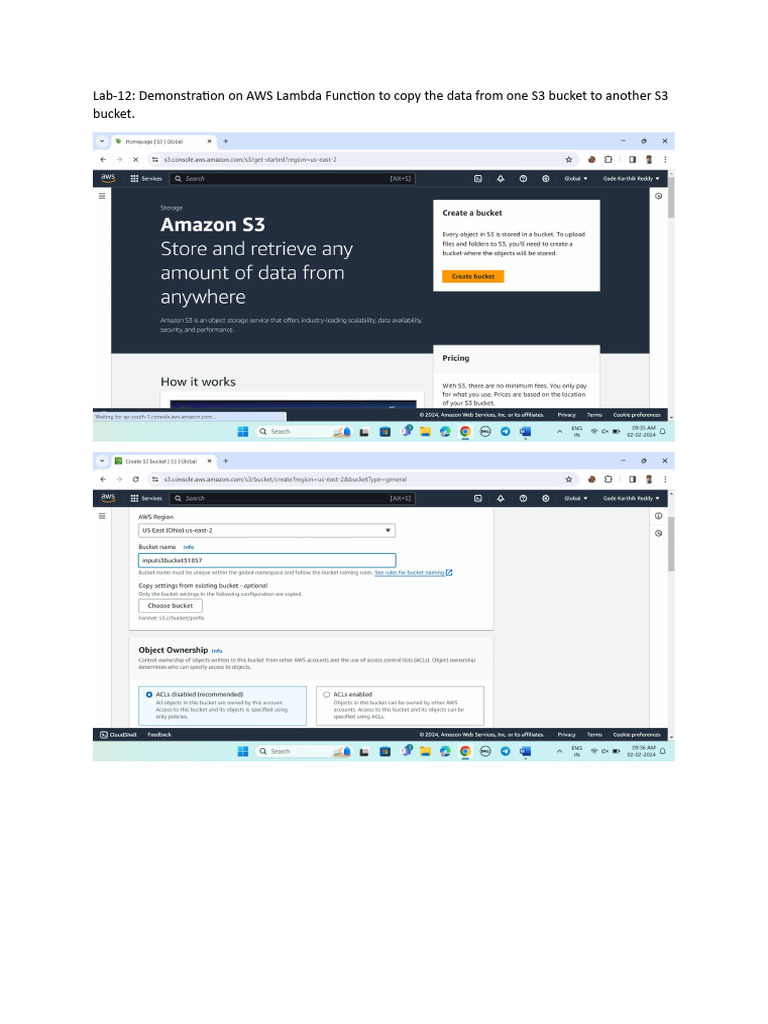 AWS Lambda S3 Data Copy Tutorial | PDF
