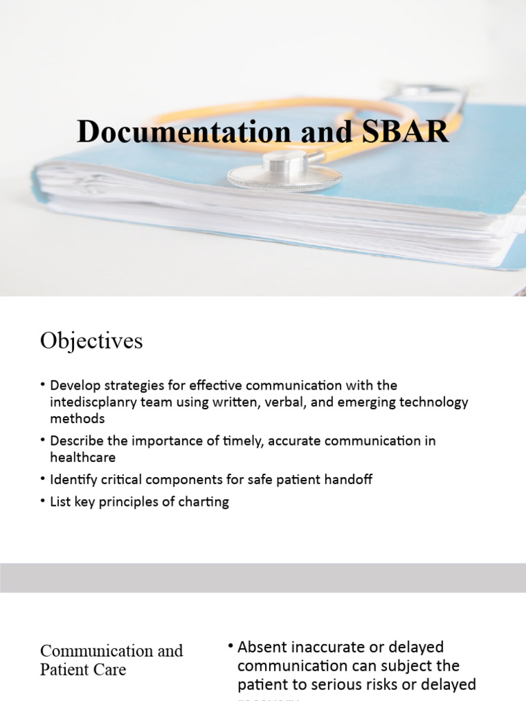 Effective SBAR Nursing Documentation | PDF | Medical Record | Health Care