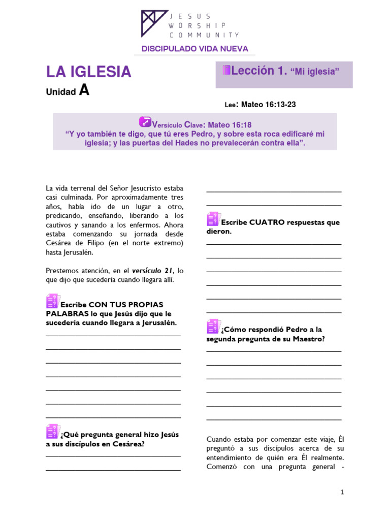 Fundamentos de la Iglesia en Mateo 16 | PDF | Jesús | Iglesia cristiana