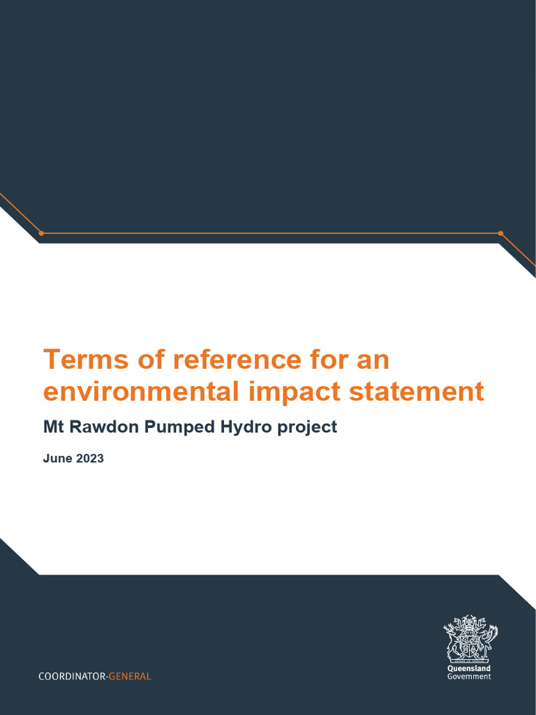 MT Rawdon Pumped Hydro Project Final TOR | PDF | Environmental Impact ...